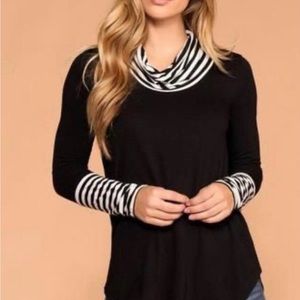 Stripped Turtleneck Top